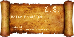 Beitz Renáta névjegykártya